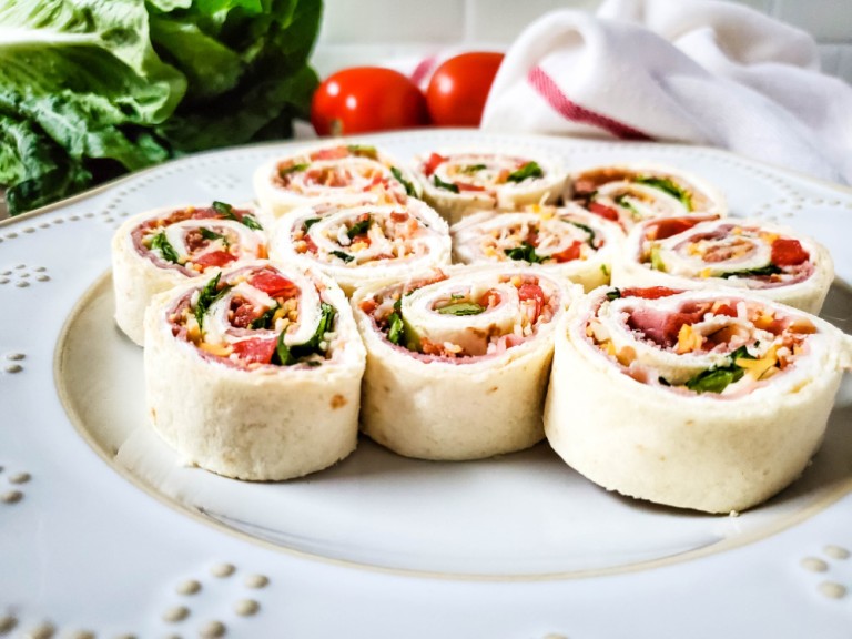 Ham and Turkey Club Sandwich Pinwheels