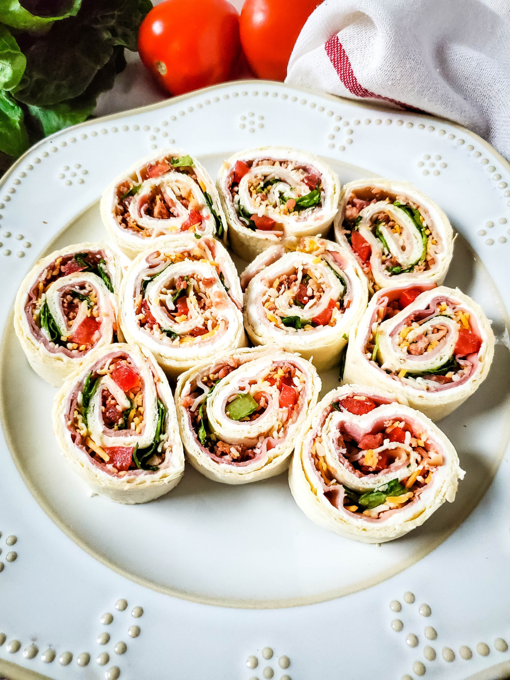Ham and Turkey Club Sandwich Pinwheels
