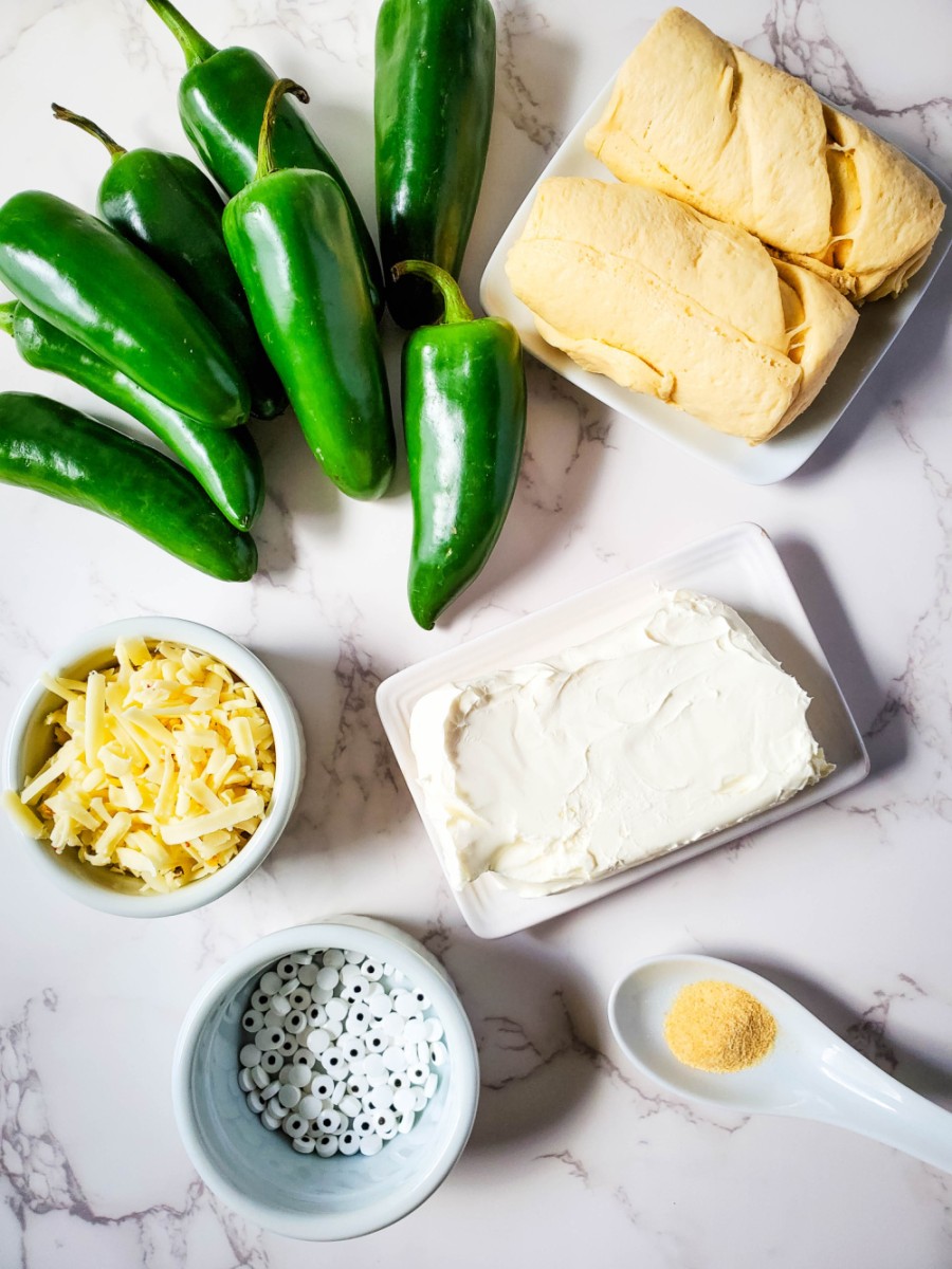 ingredients for mummy jalapeno poppers