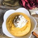 overhead view of easy no bake pumpkin mousse