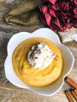 overhead view of easy no bake pumpkin mousse