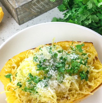 easy spaghetti squash roasted with Parmesan