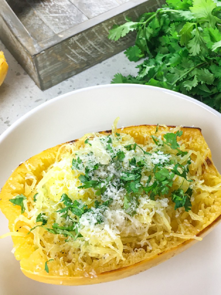 Roasted Spaghetti Squash with Parmesan Cheese