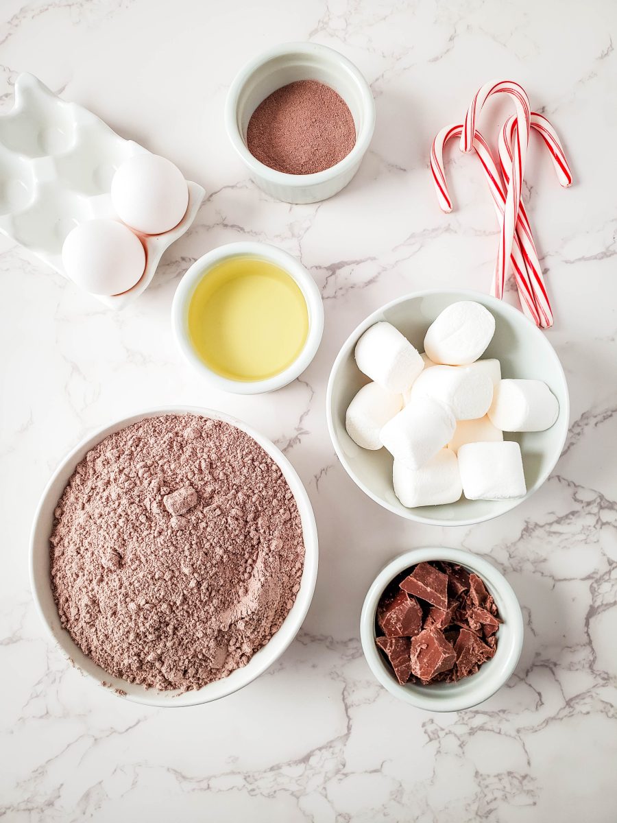 ingredients for hot chocolate peppermint cookies