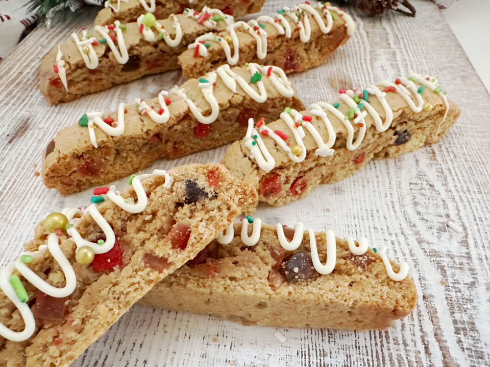 christmas fruitcake biscotti are twice baked cookies