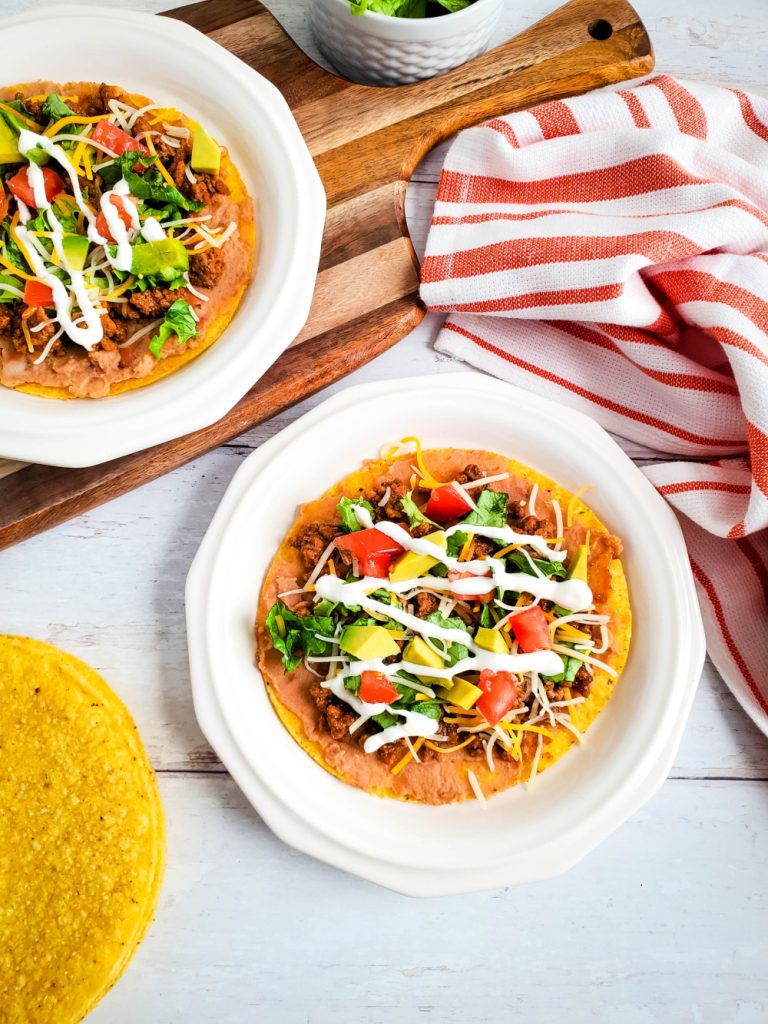 20 Minute Bean and Beef Tostadas