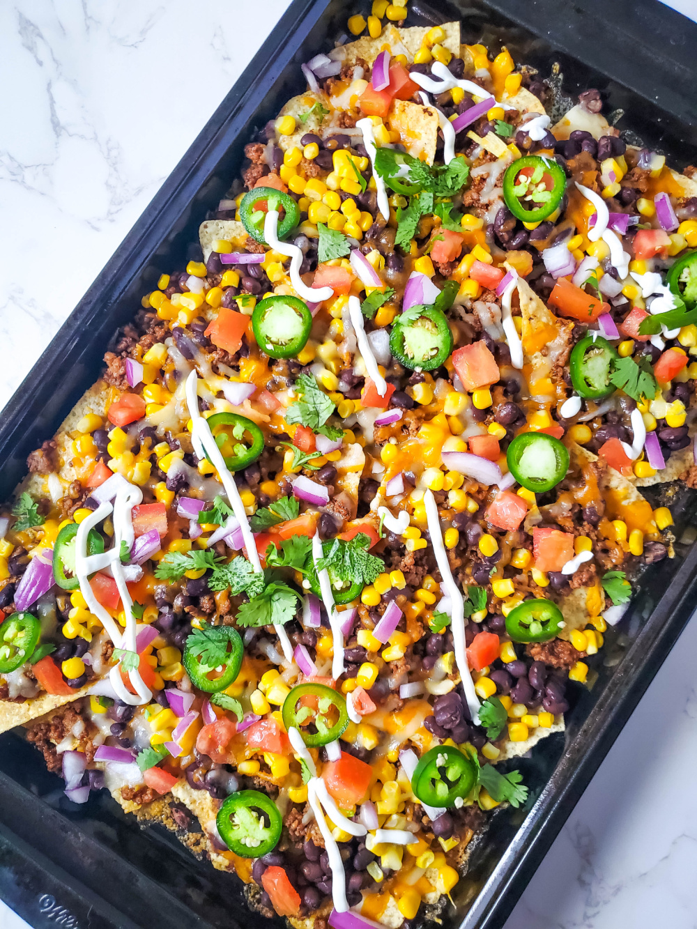 Easy Loaded Sheet Pan Nachos