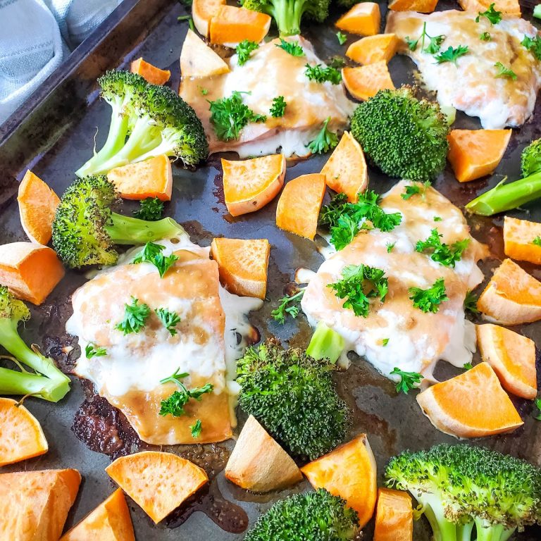 Sheet Pan Maple Glazed Salmon with Vegetables