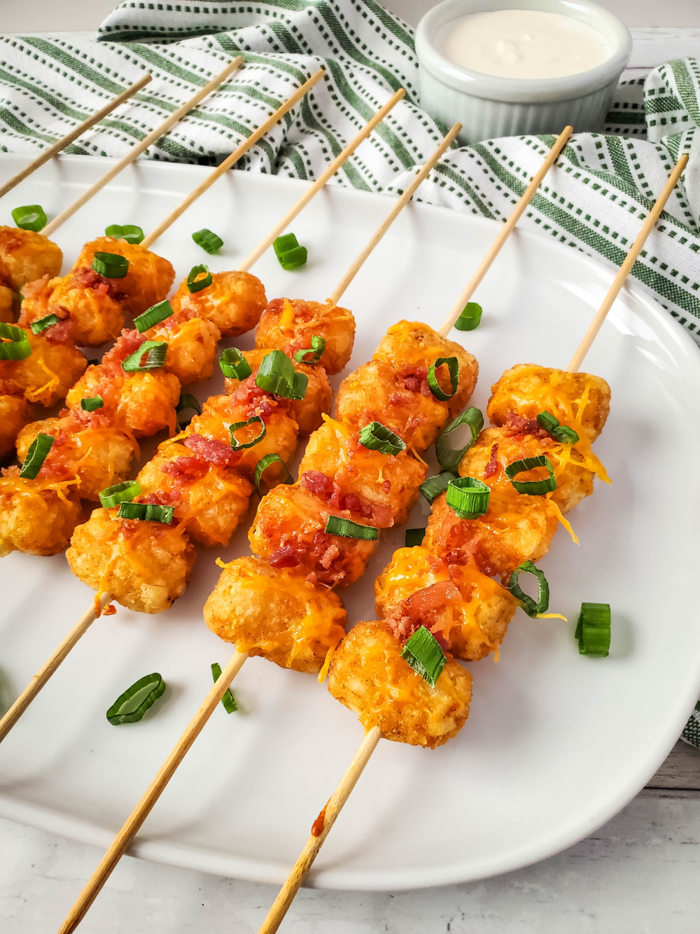 Loaded Tater Tot Skewers