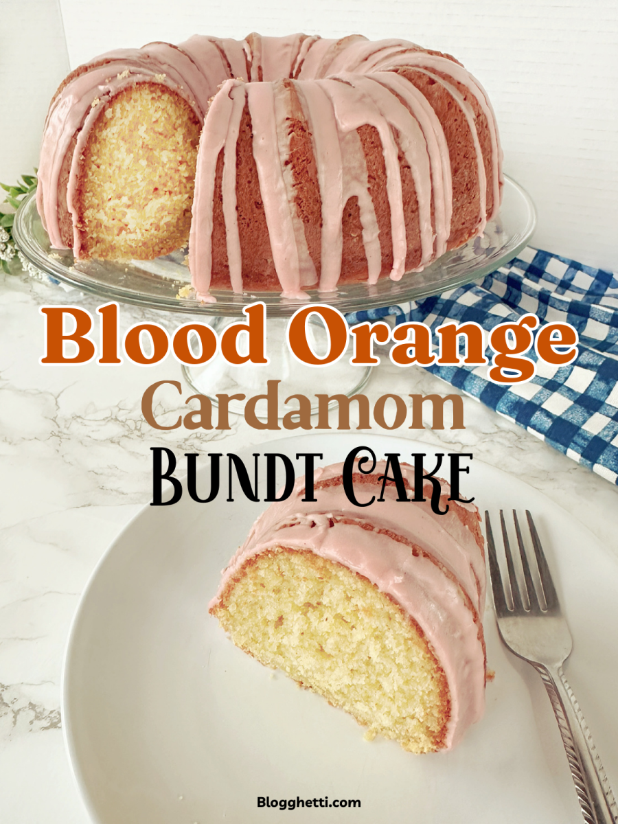 Blood Orange and Cardamom Bundt Cake image with text
