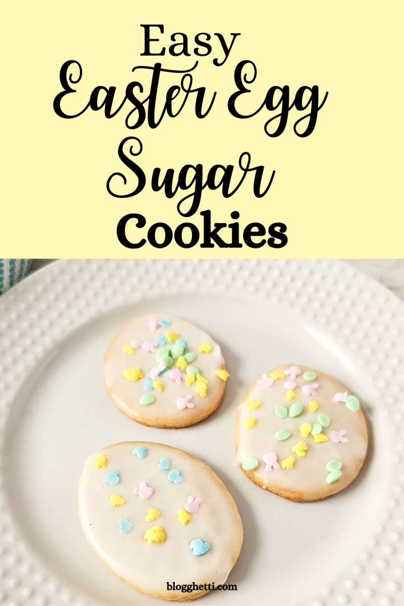 easy easter egg sugar cookies image with text
