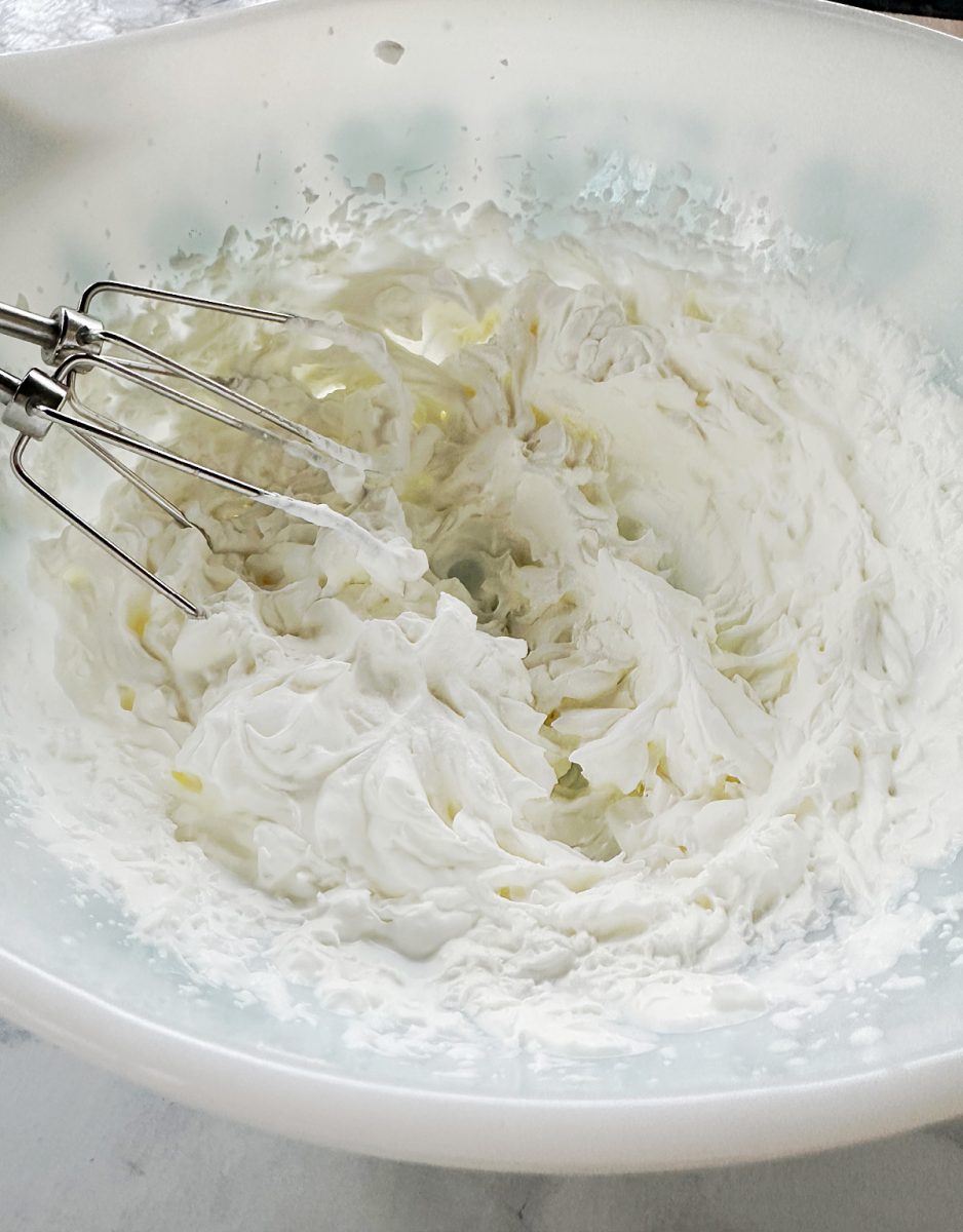 whipping heavy cream in bowl