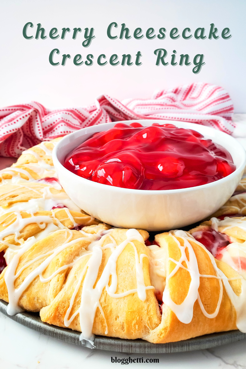 cherry cheesecake crescent ring image with text