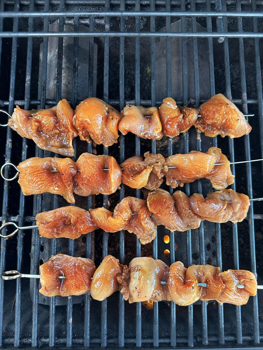 grilling chicken kabobs