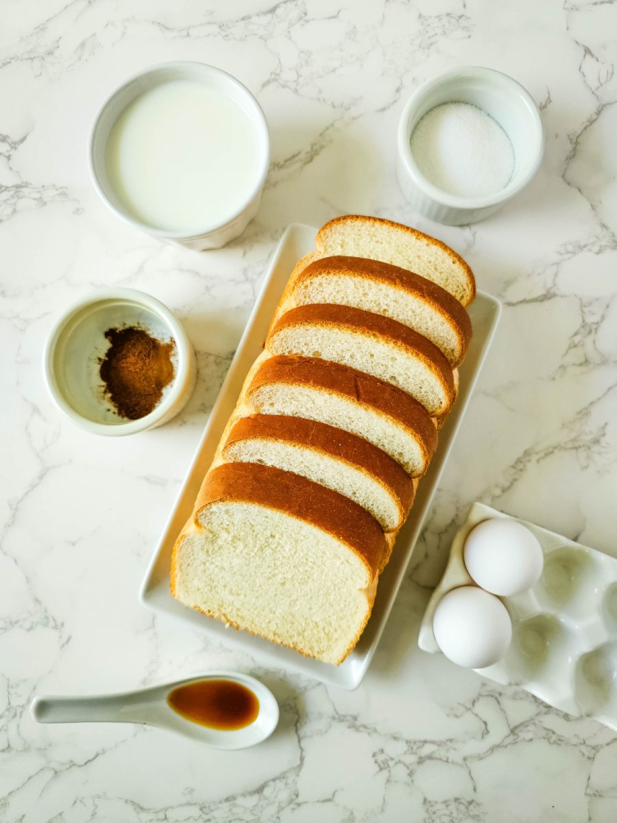 Ingredients for air fryer french toast sticks