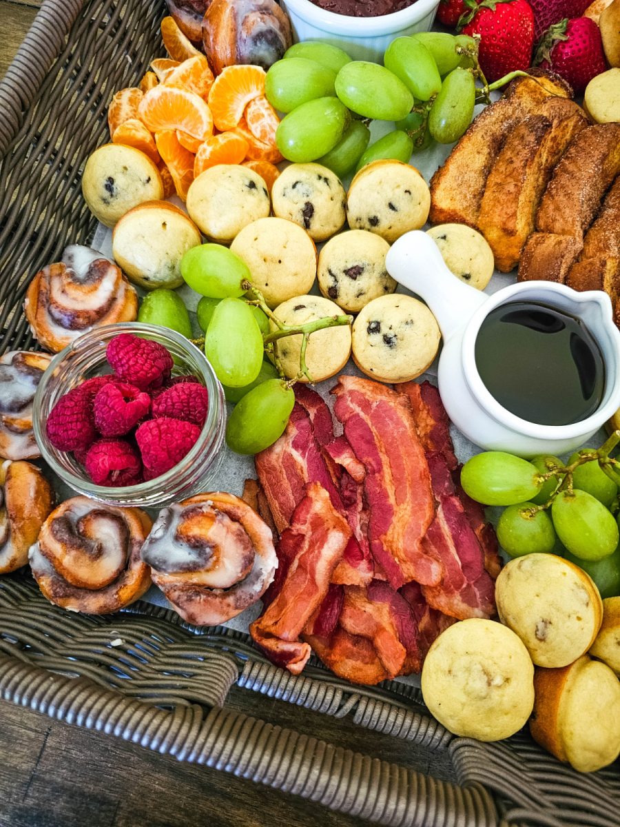 breakfast foods on grazing board