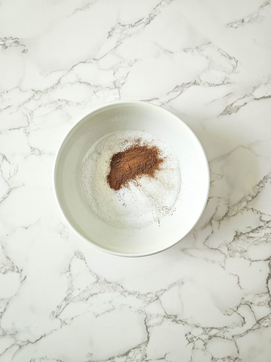 cinnamon and sugar in bowl for coating