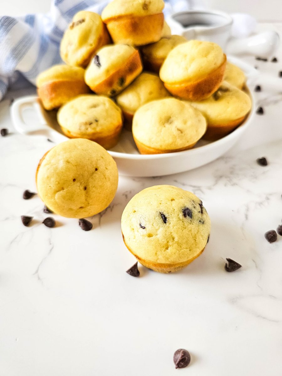 suasage and chocolate chip mini muffins