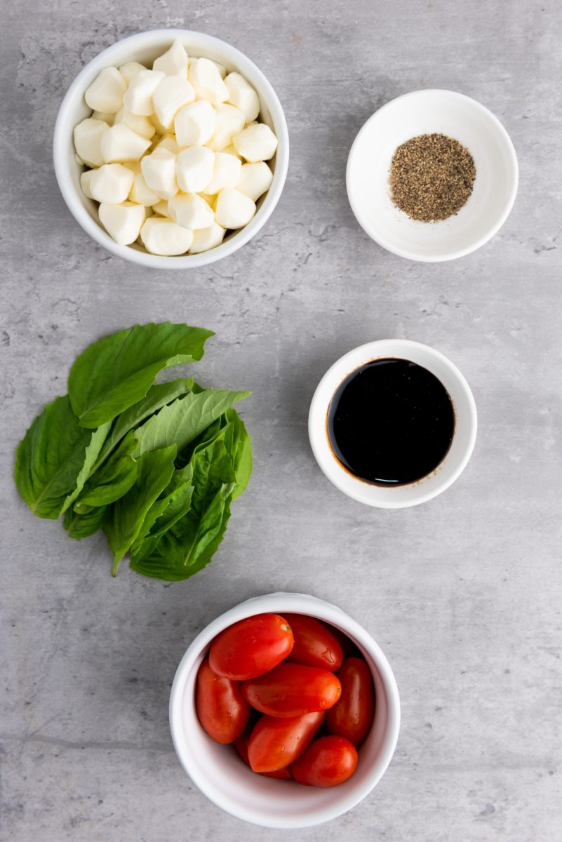 ingredients for caprese skewers