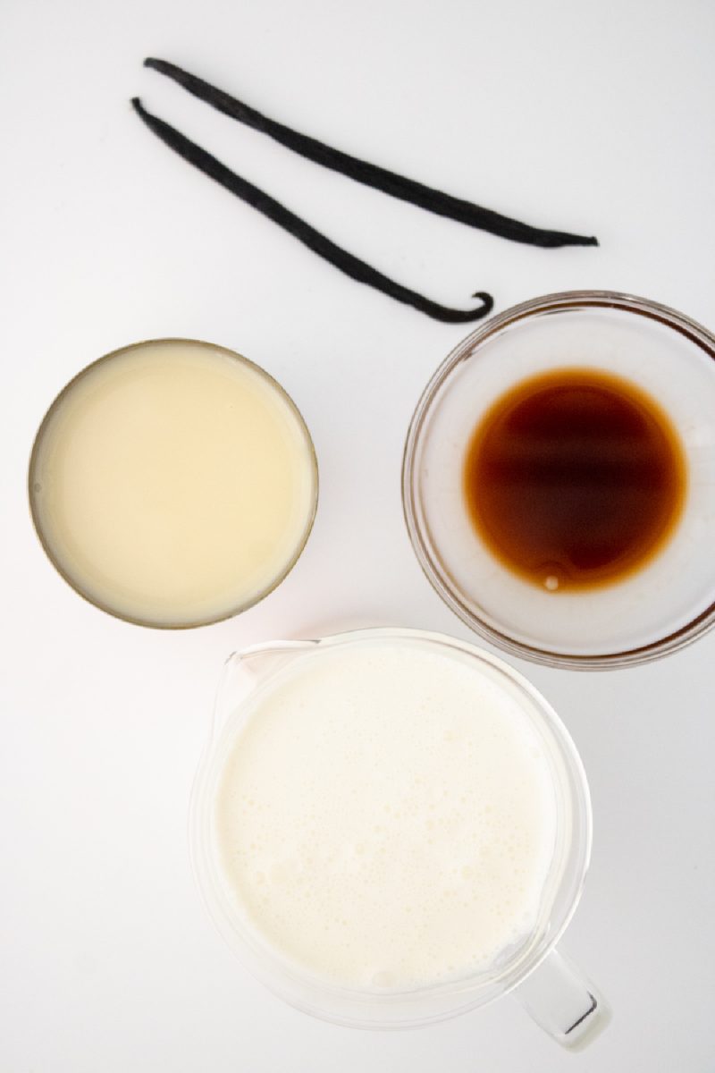 ingredients for homemade vanilla ice cream