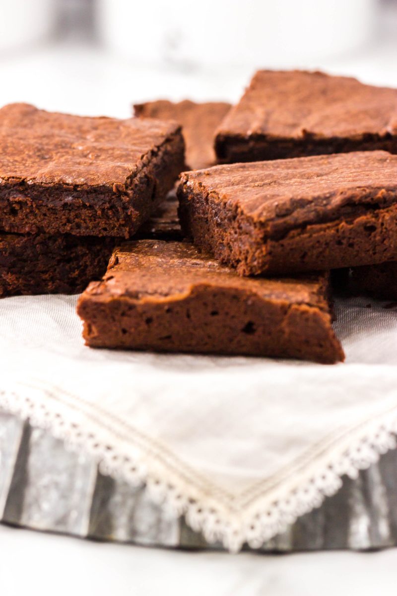 baked brownies on tray