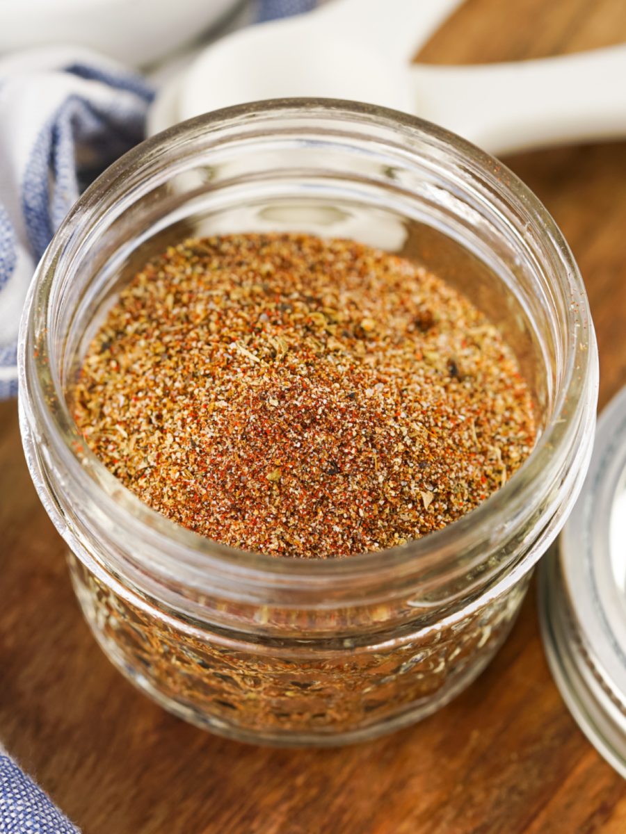 blended seasonings in jar