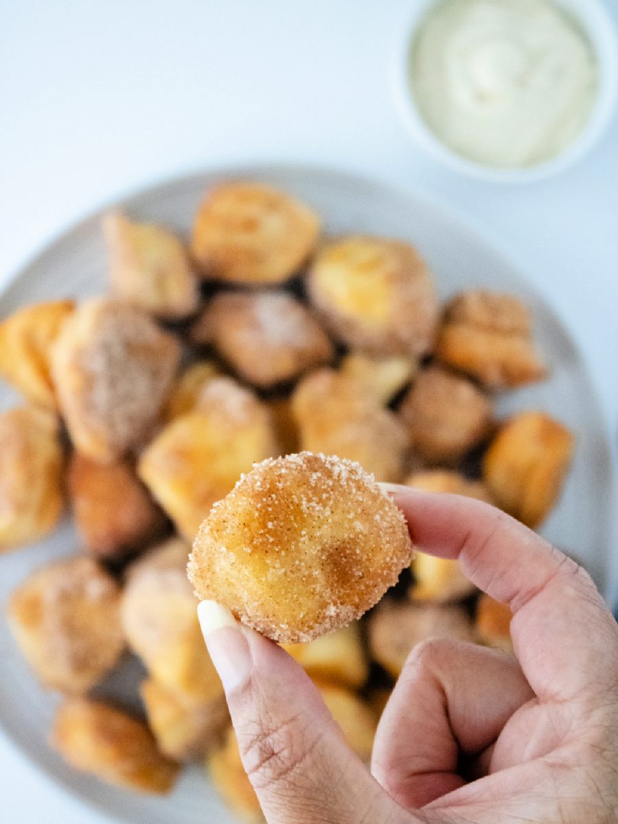 close up of one donut hole