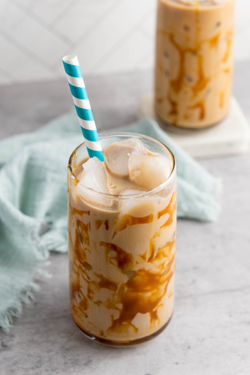 cold brew coffee with flavoring served in glass