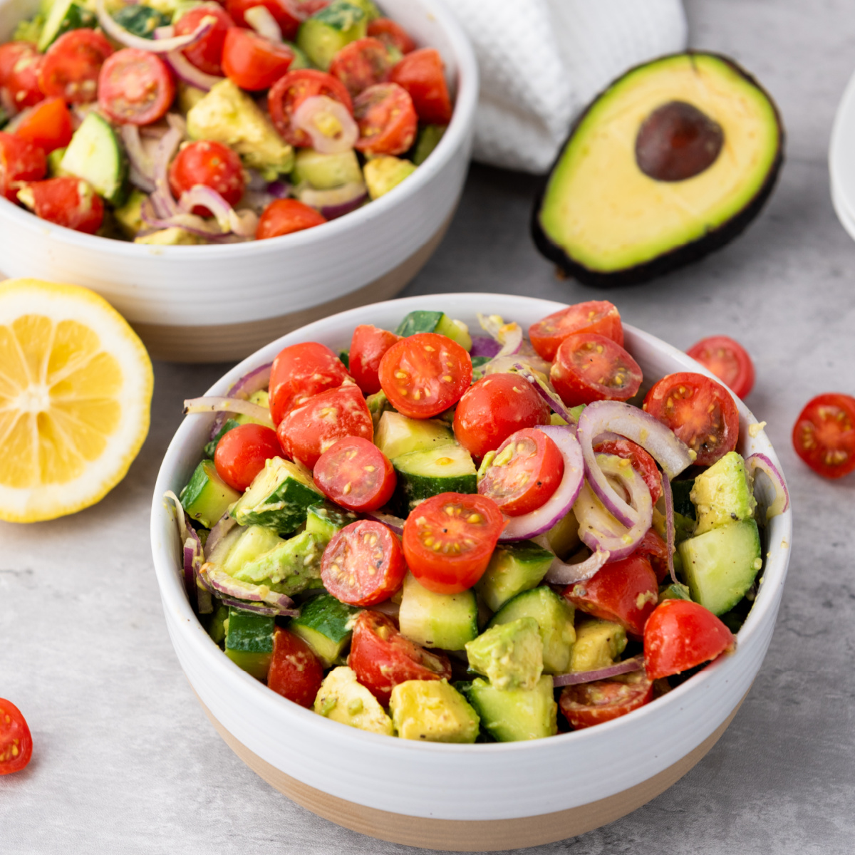 feature image of vegetable salad with avocadoes