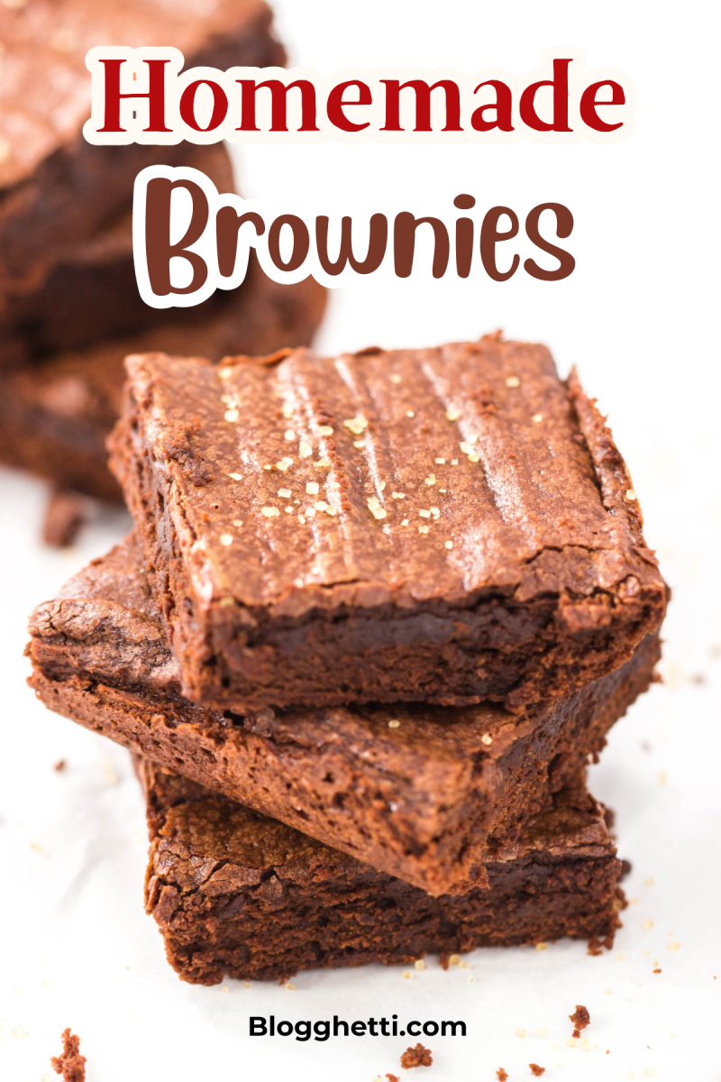 easy homemade brownies image with text overlay