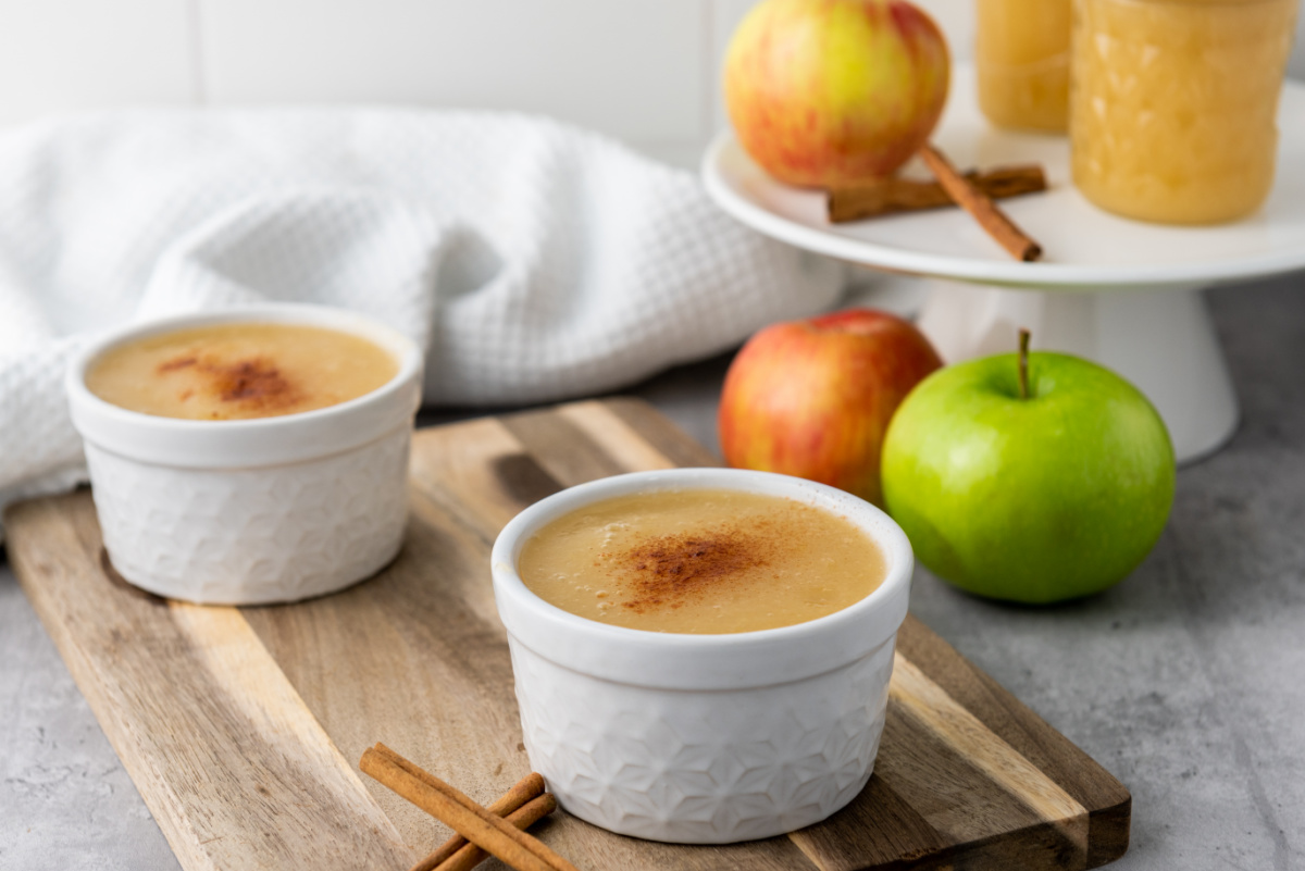 homemade cinnamon applesauce in ramekins