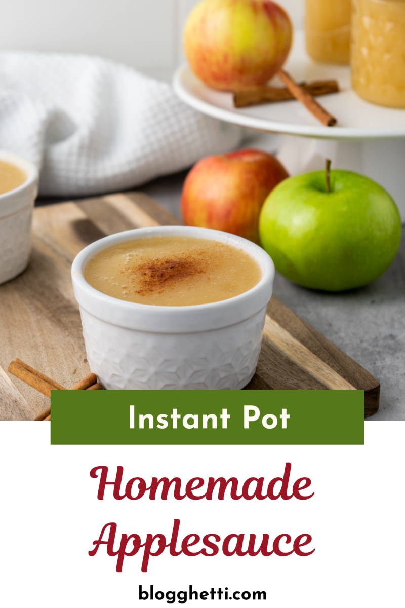 instant pot applesauce image with text