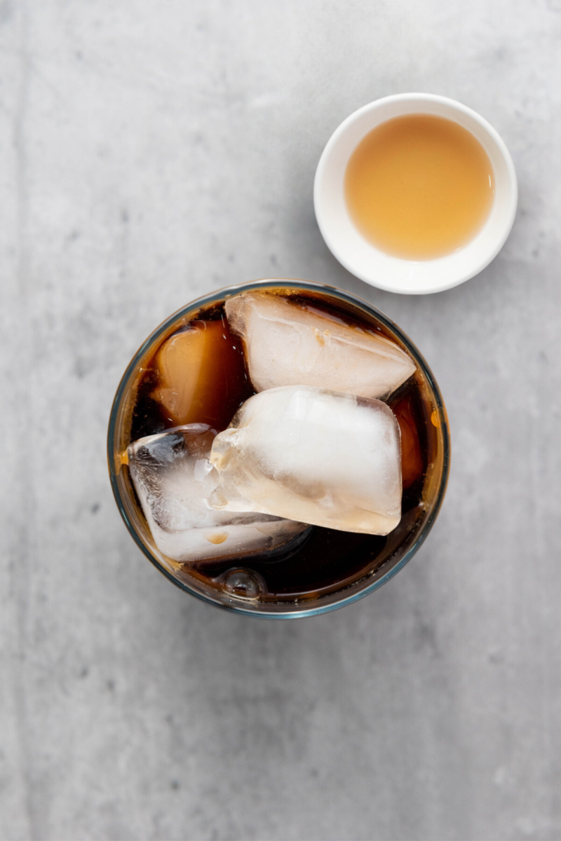 pour coffee over ice image