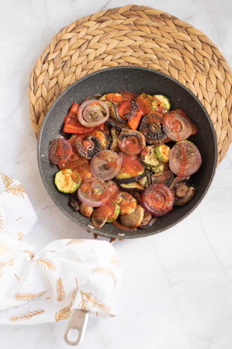 sauteed vegetables in skillet