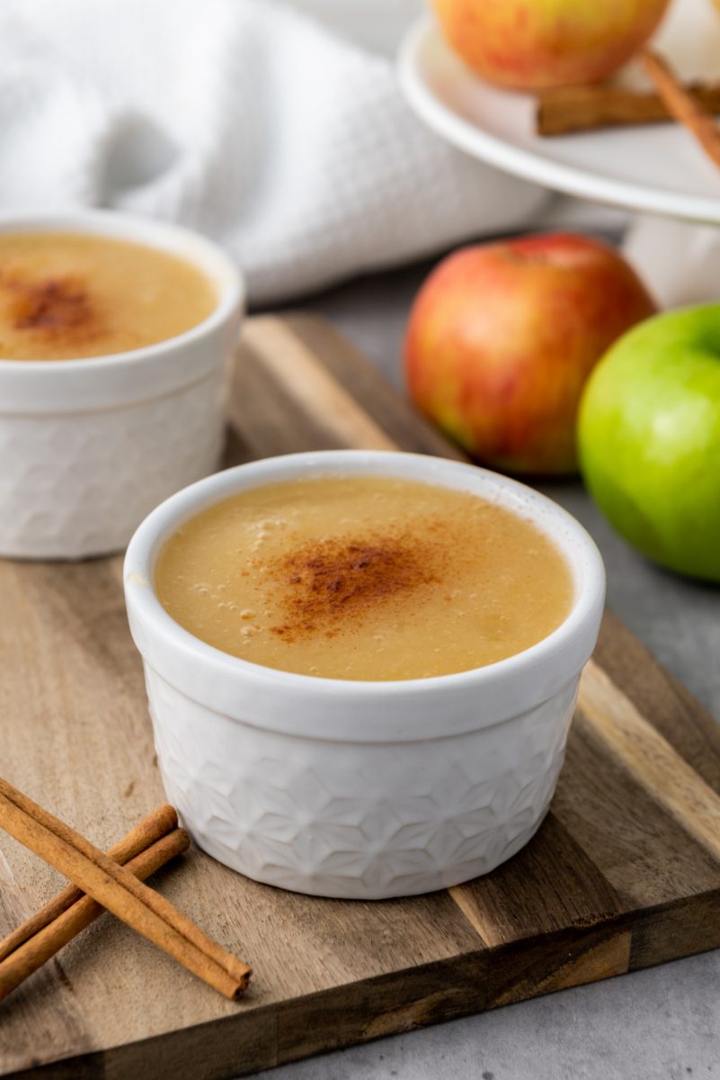 small bowls filled with homemade applesauce