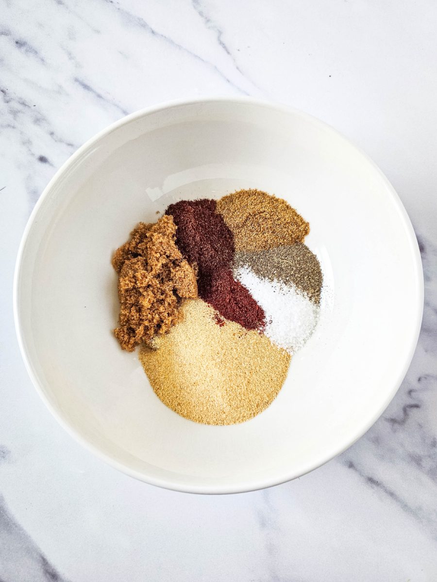 spices and herbs in white bowl