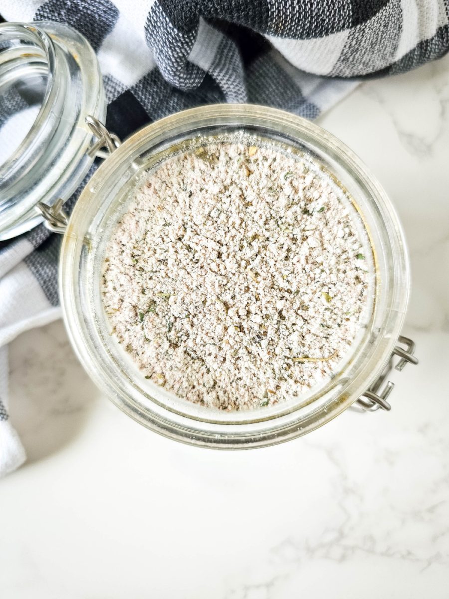 stew seasoning mix in glass container