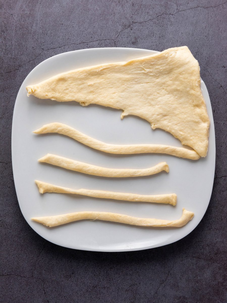 cut dough into strips