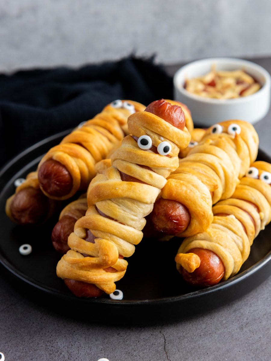 cute halloween mummy dogs