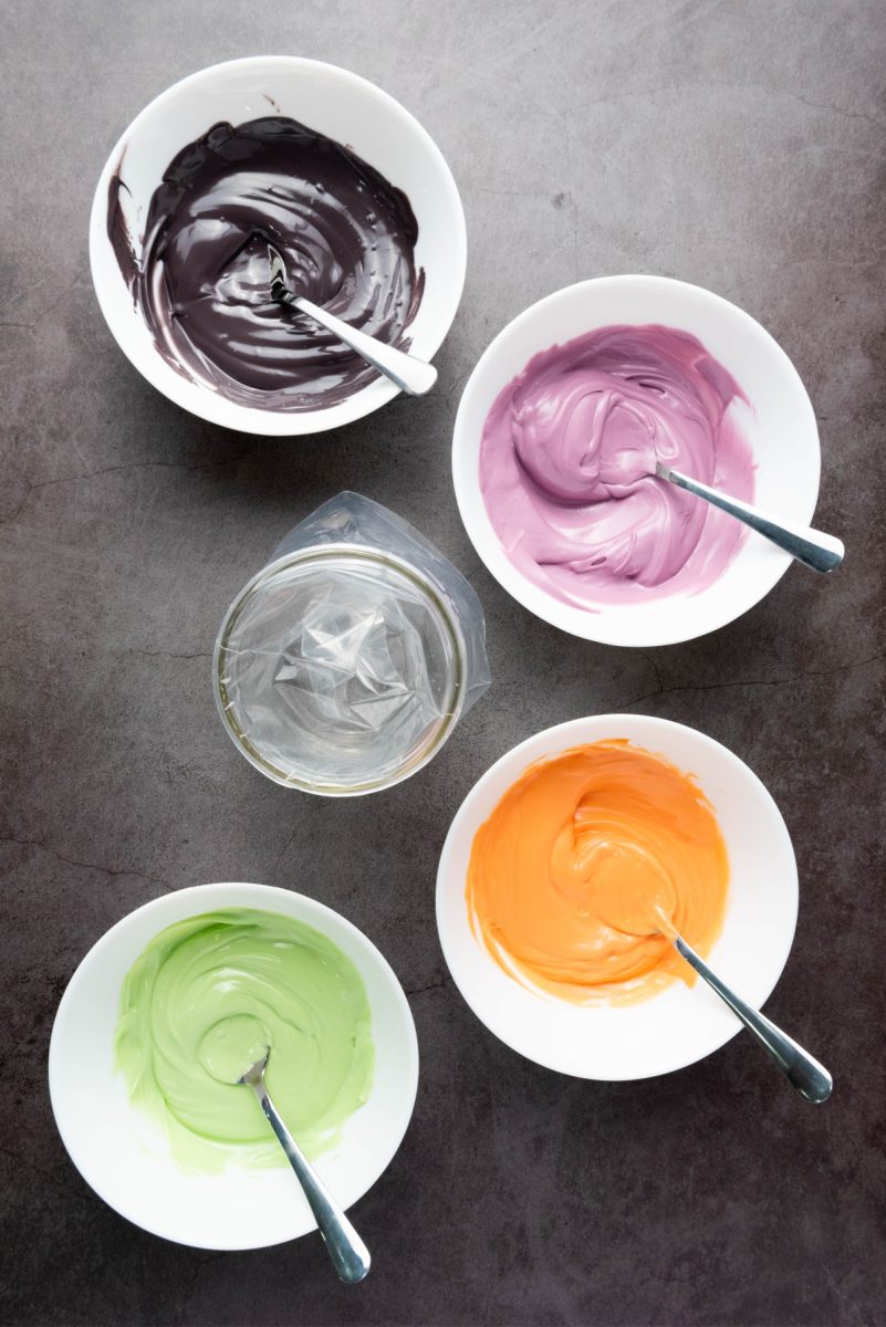 melt the other candy wafers in small bowls