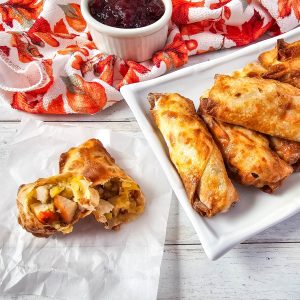 Feature image for air fryer thanksgiving egg rolls