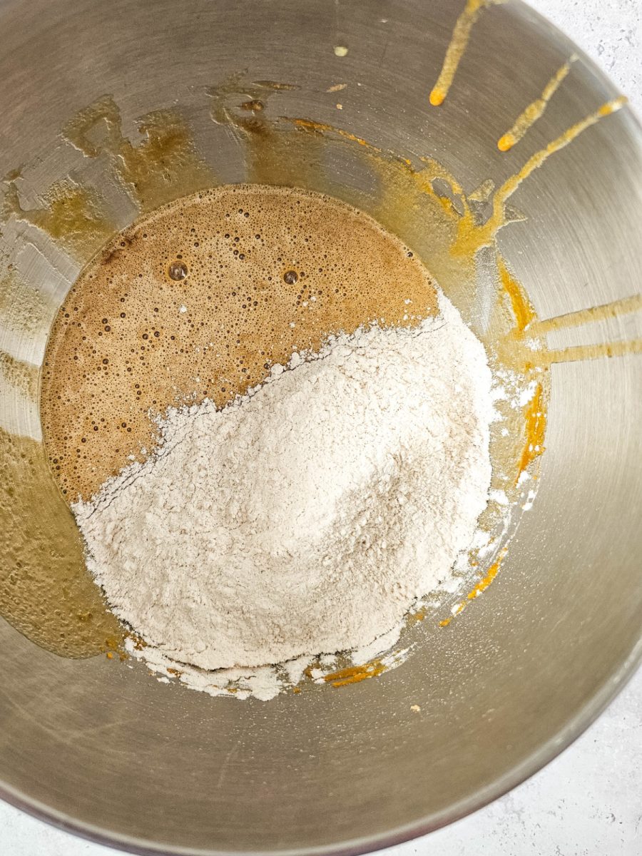 add the flour mixture to large bowl