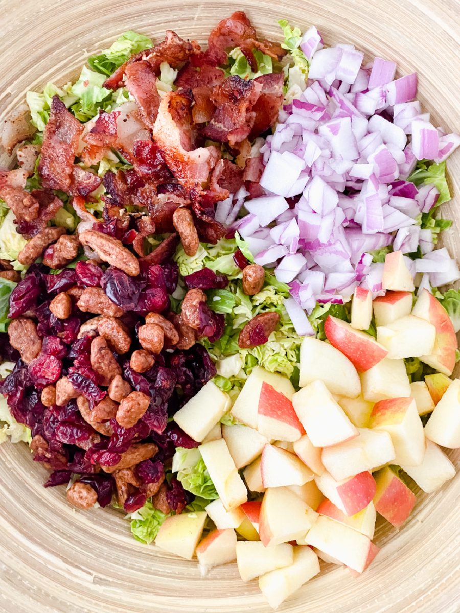 bowl with salad ingredients