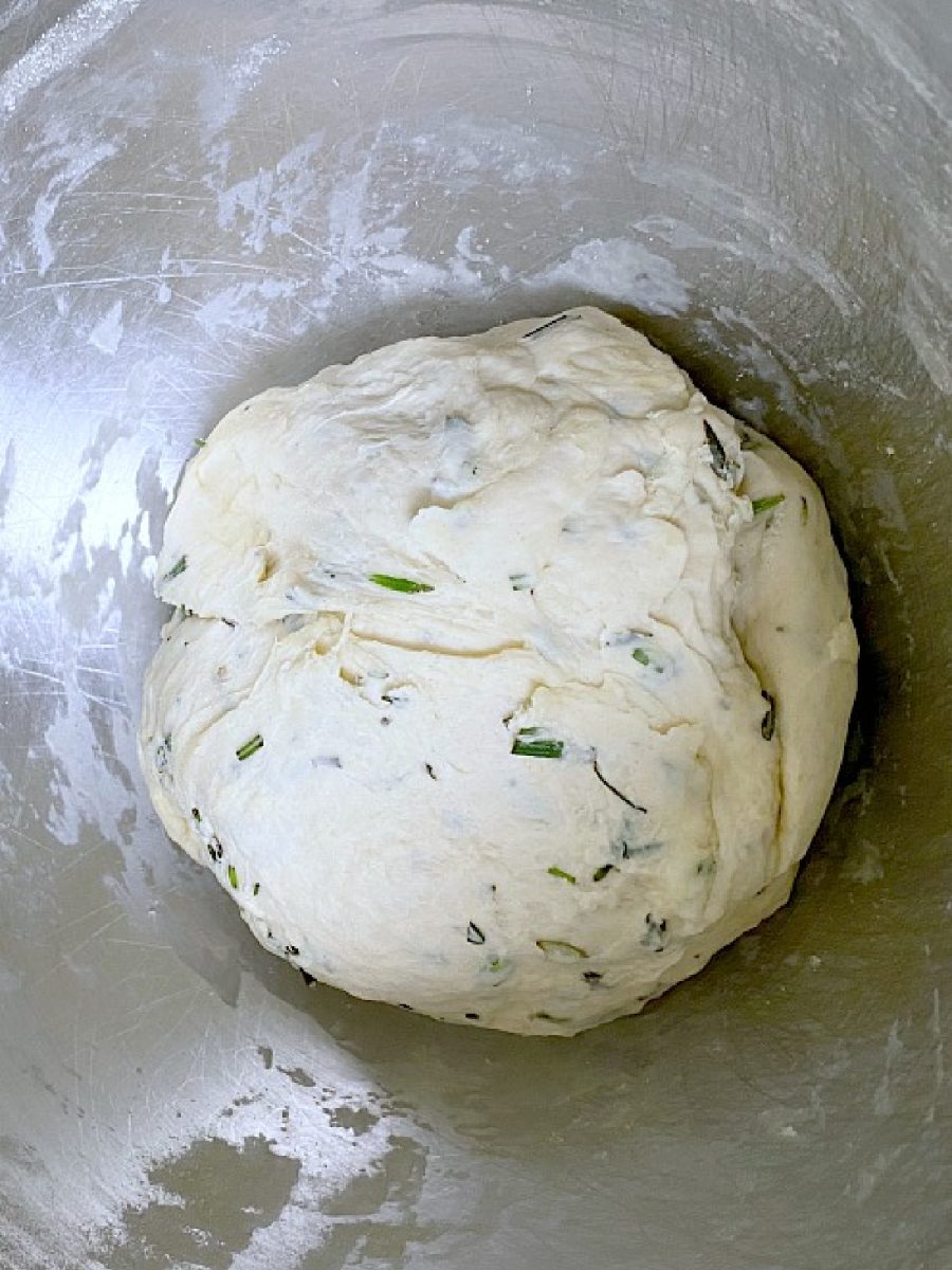 dough mixed in bowl