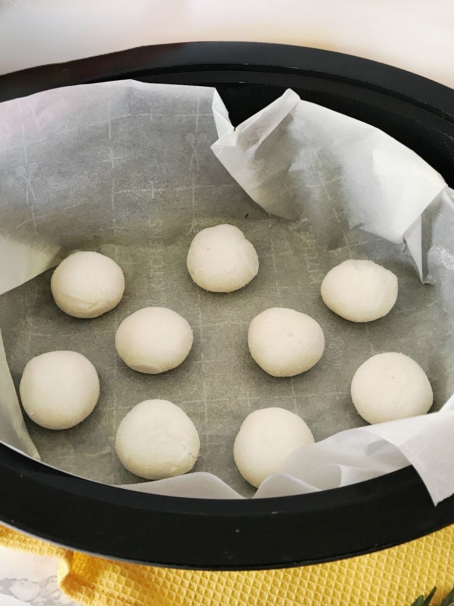 frozen dough balls in crock pot