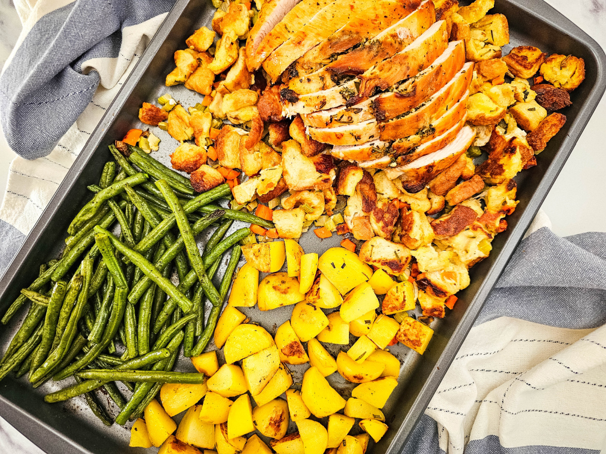 view of one pan dinner for thanksgiving