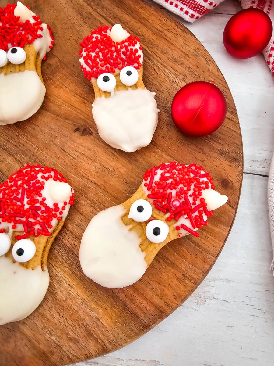 close up of decorated nutter butter cookies