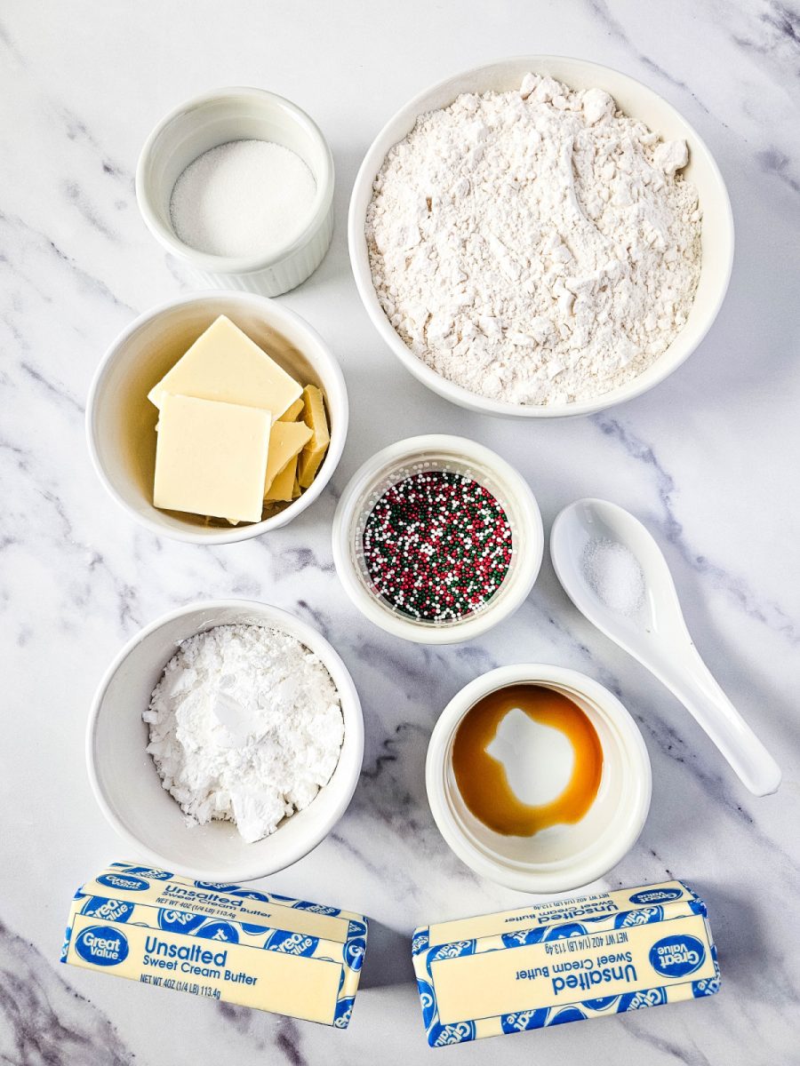 Ingredients for shortbread