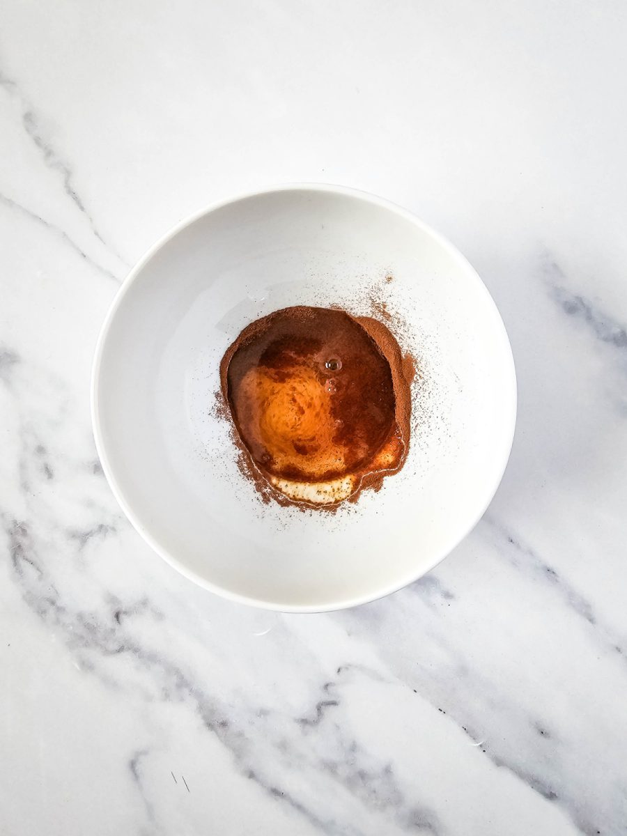 espresso and water in bowl for glaze