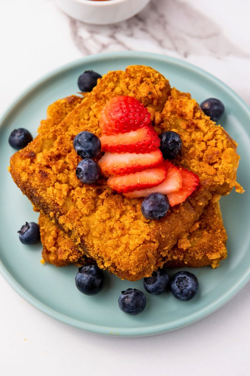 French toast close up with fruit